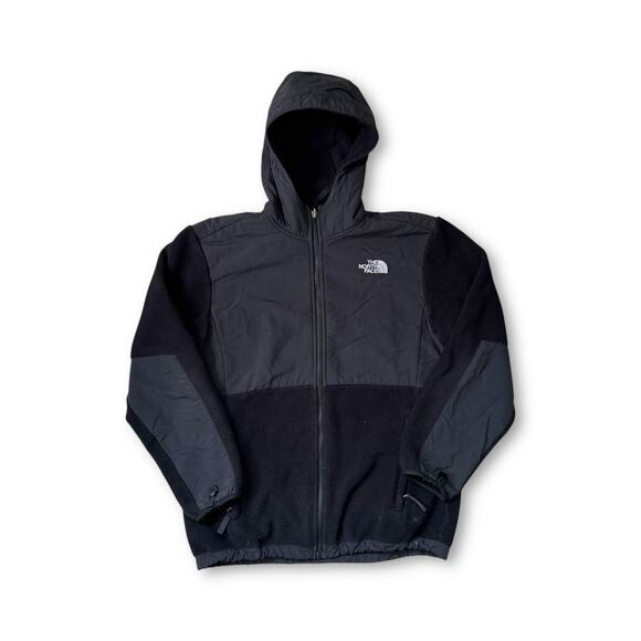 The North Face Girls XL Hooded Full Zip Fleece Jacket Black - Picture 1 of 8